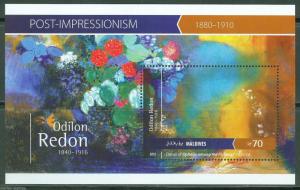 MALDIVES 2015 POST IMPRESSIONISM ODILON REDON  SOUVENIR SHEET MINT NH