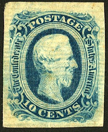 CONFEDERATE #12 MINT Partial Dist Gum HR Creased