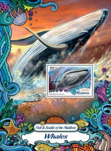 MALDIVES 2016 SHEET WHALES MARINE LIFE mld161010b