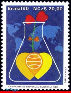 2239 BRAZIL 1990 AIDS PREVENTION, HEALTH, MI# 2351 RHM C-1676, MNH