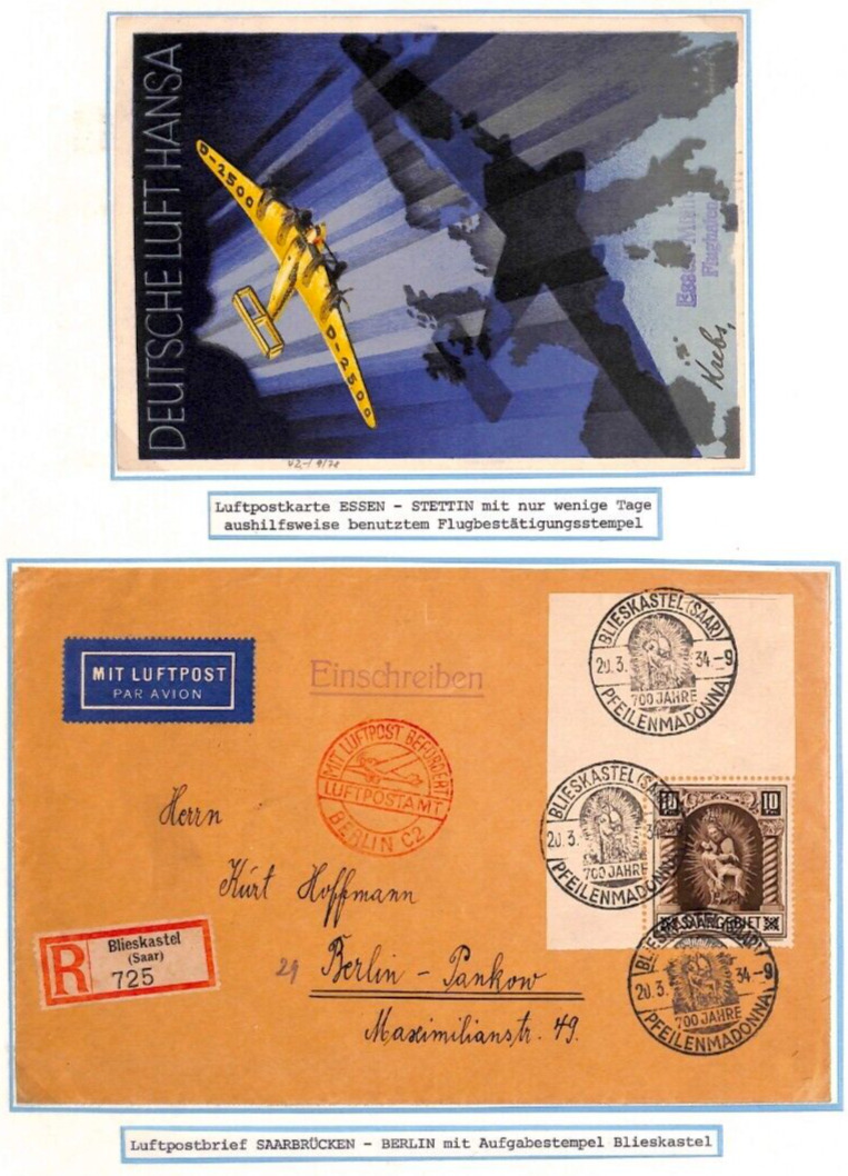 Germany/Saar Air Mail 10fr Charity Cover & Original Aviation Advert ...