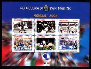 San Marino 2002 World Cup Soccer Championship Mint MNH Miniature Sheet SC 1536