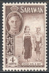 Sarawak Scott 183 - SG174, 1950 George VI 4c MH*