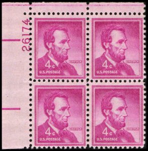 US #1036a LINCOLN MNH UL PLATE BLOCK #26174