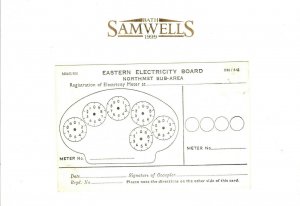 GB Cover Eastern Electricity Board STO Postal Stationery Reply Card c1956 E255