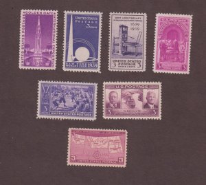 US, 852-858, MNH , VF, COMPLETE YEAR 1939