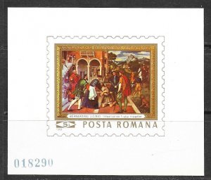 ROMANIA Sc 2130 NH SOUVENIR SHEET of 1969 - ART