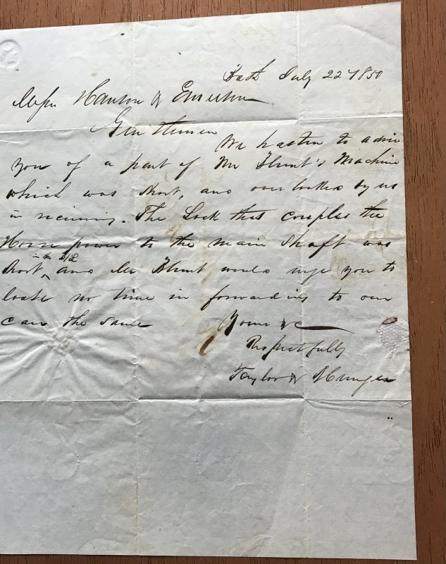 US Alton Illinois Stampless Cover 7/22/1850 SEE PHOTOS L37