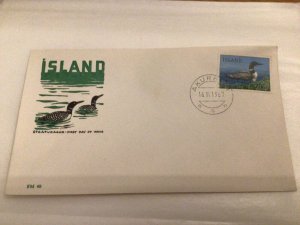 Iceland 1967 Great Northern Diver first day cover Ref 60436