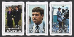 Dominica 970-972,MNH.Michel 984-986. Royal wedding 1986:Andrew,Sarah Ferguson.