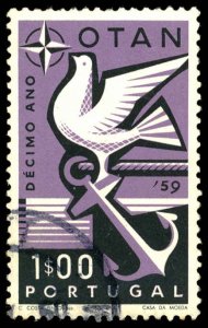 PORTUGAL Sc 846 USED - 1960 1e - Symbol of Hope and Peace