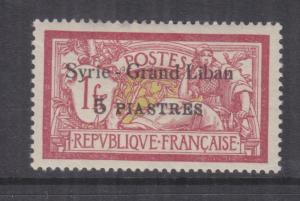 SYRIA, 1924 Syrie-Grand Liban, 5pi. on 1f. lake & Yellow, lhm.