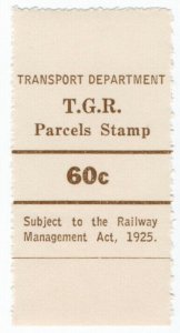 (I.B) Australia - Tasmania Railways : Parcels Stamp 60c