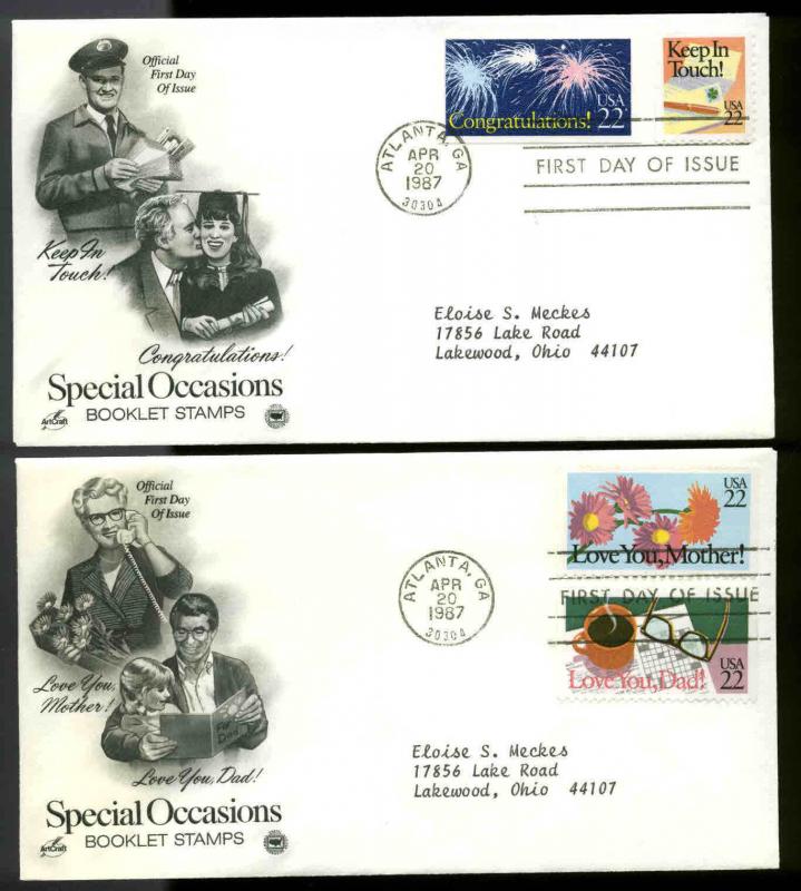 U.S. FDC #2267-2274 Set of 4  Postal Commemorative Society Cachet Atlanta, GA