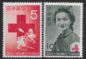 Japan 554-55   1952  set  2  fvf  mint   hinged