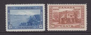 Canada Sc 242, 243 MLH. 1913 13c + 20c Pictorials VF