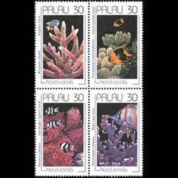 PALAU 1991 - Scott# 262a Coral Set of 4 NH