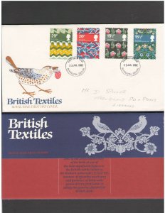 UNITED KINGDOM: #20b - FDC / BRITISH TEXTILES  / Fine Used-Offered AS IS.