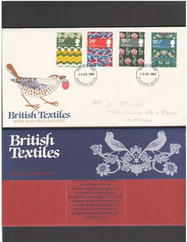 UNITED KINGDOM: #20b - FDC / BRITISH TEXTILES  / Fine Used-Offered AS IS.