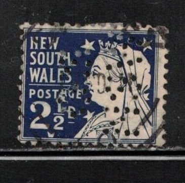 NEW SOUTH WALES Scott # 104 Used - Queen Victoria With OSMSW Perfin