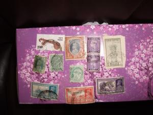 Lot of 14 India Stamps On Paper Cancelled Pies Bahrain anna