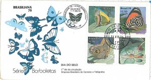 22819 -  BRAZIL - POSTAL HISTORY - FDC COVER 1976  Butterflies