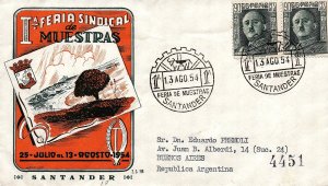 1954 Spain special cancel cover fair cattle dairy