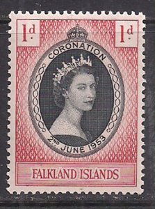 Falkland Islands 1953 QE2  1d Coronation Umm SG 186 ( D1418 )