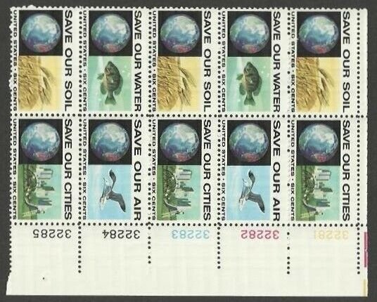 US Scott 1410-1413 Plate Block of 10 (6 cents)