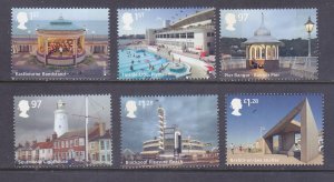 GB Great Britain 3321-26 sg 3635-40 MNH 2014 Seaside Architecture Set of 6