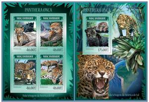 MOZAMBIQUE 2014 2 SHEETS m14206ab JAGUAR WILDCATS WILDLIFE