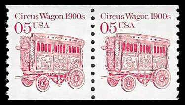 PCBstamps   US #2452 Coil Pair 10c(2x05c) Circus Wagon, MNH, (17)