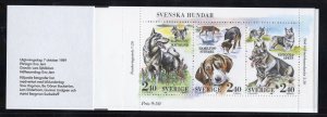 Sweden 1765 MNH, Swedish Kennel Club Cent. Cplt. Booklet from 1989.