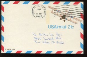 UXC17 Airmail Postal Card Lot of 5 PRE FDC'S SEPT 13 & 14 1978 LV6071