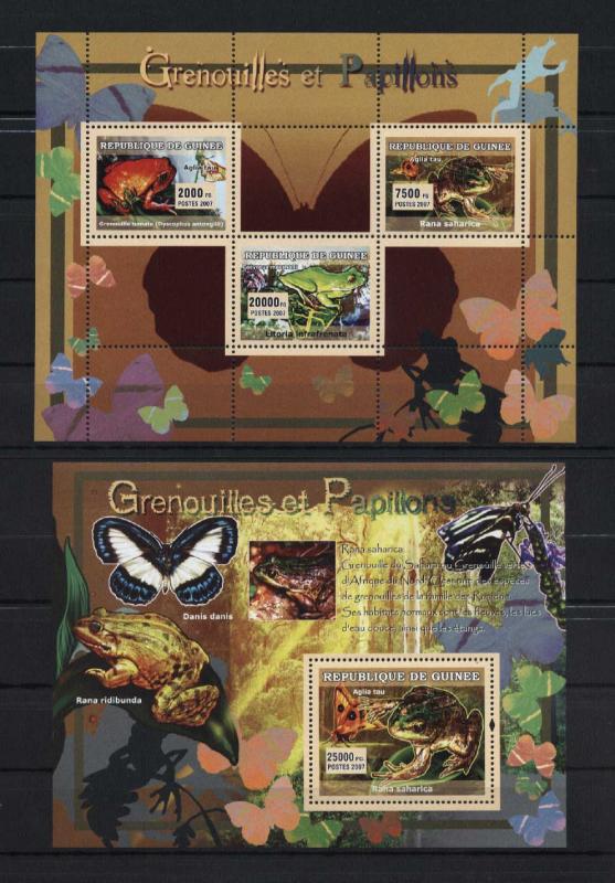 Guinea Frogs/Butterflies 2007 MNH