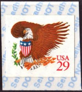 SC#2597 29¢ Eagle & Shield Affixing Machine Single (1992) SA
