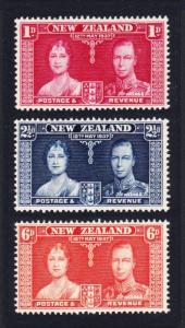 New Zealand George VI Coronation 3v SG#599-601