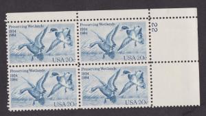 2092 Waterfowl Preservation MNH Plate Block - UR