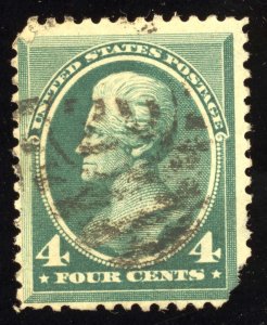 US Scott 211 Used 4c blue green Andrew Jackson Lot 971 bhmstamps