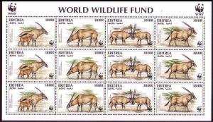 Eritrea 1997 WWF ORYX ANTELOPE Mini Sheet Perforated Mint (NH)