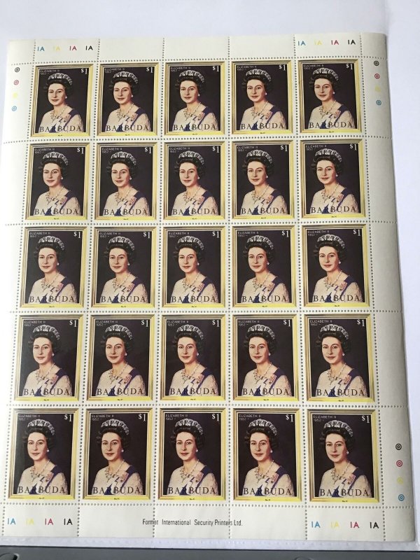 Barbuda Queen Elizabeth 11 mint never hinged stamps sheet ref R23560