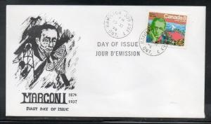 Canada #654 Marconi FDC Cacheted unaddr  D805