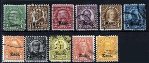 US Sc 658-668 Kans. Overprint Used Complete Set