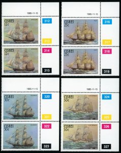 CISKEI Sc 85-88 VF/MNH PLATE # PAIRS - 1985- SAILING SHIPS-COMPLETE SET