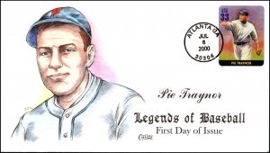 Scott 3408o 33 Cents Baseball Legends - Pie Traynor Collins Hand Painted FDC