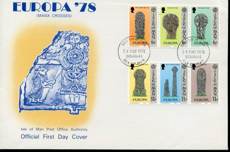 ISLE OF MAN EUROPA 1978 SET  FIRST DAY COVER 