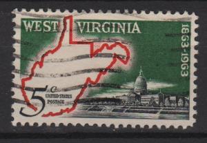 USA 1963 -Scott 1232 used- 5c, West Virginia Statehood Cent.