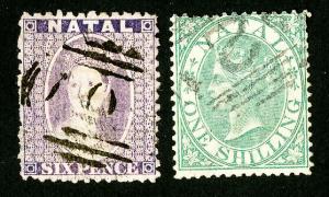 Natal Stamps # 16-17 VF Used Set of 2 Scott Value $90.00