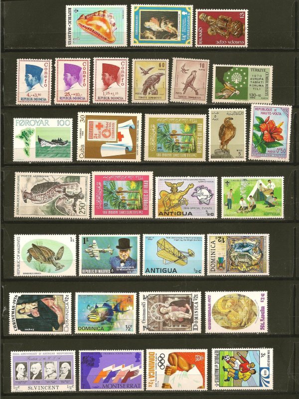 World Wide Collection of 30 Different Older MNH Stamps