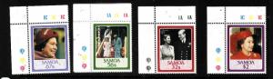 Samoa-Sc#670-4-Unused NH set-QEII-60th Birthday-1986-